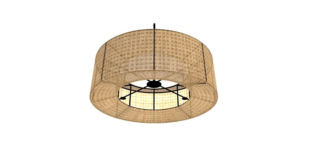 Rattan Drum Ceiling Light
